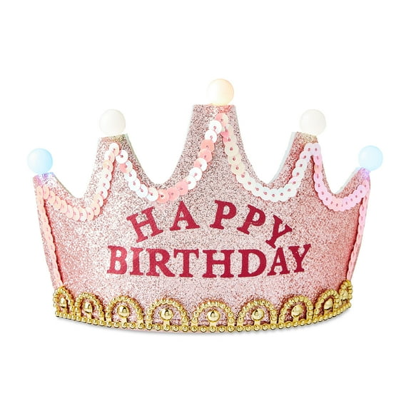 Pink Glitter Light-Up Happy Birthday Tiara, by Way To Celebrate