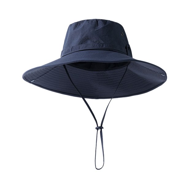 Sombrero tipo pescador con ala extragrande y ajuste regulable, resistente al viento, con hebilla, plegable, ideal para viajes y actividades al aire libre, con protección UV.