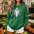 thumbnail image 2 of HomeDM Women's Halloween Sweatshirt Long Sleeve Ghost Pumpkin Graphic Tops Casual Fall Crew Neck Pullover, 2 of 5