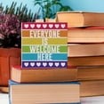 thumbnail image 5 of Zomyto 5x5 Inches Love Heart Decor Welcome Sign Desk Decor Wooden Box Sign Inspirational Funny Diversity Pride Rustic Wood Block Plaque Box Office Shelf Table Decoration Everyone Is Welcome Here, 5 of 6