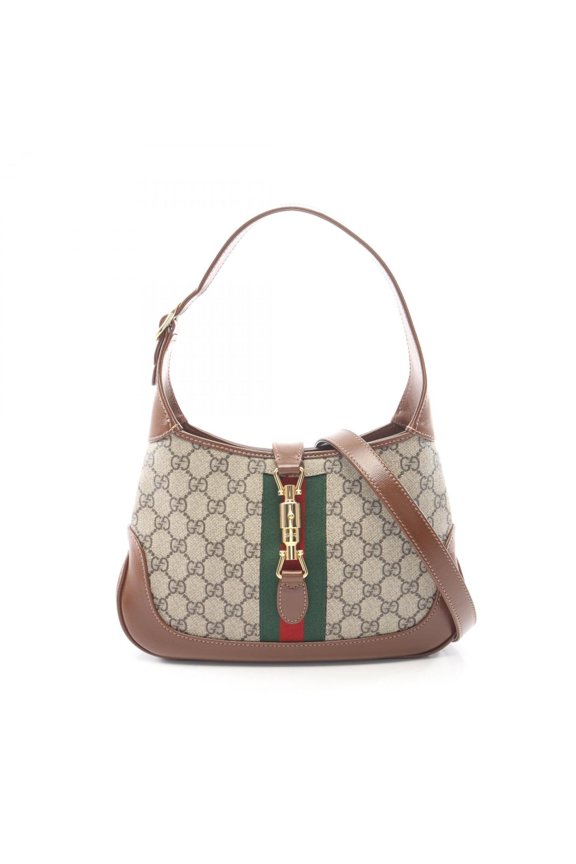 Pre-Owned Gucci New Jackie GG Supreme 2-Way Shoulder Bag/Handbag, Coated Canvas and Leather,...