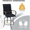 thumbnail image 2 of 2 PCS Outdoor Swivel Bar Stools, Patio Bar Height Stools Set of 2, All Weather Textilene Fabric Outdoor High Bistro Stools with High Back and Armrests for Backyard Deck Lawn Garden, 2 of 7