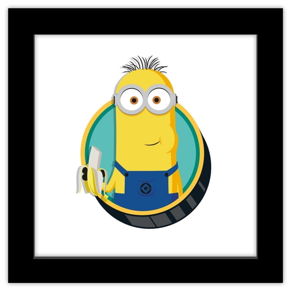 Gallery Pops Despicable Me 4 - Tim Character Badge Wall Art, Black Framed Version, 12" x 12"
