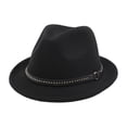 thumbnail image 2 of Sombreros Fedora Gorra de Jazz Accesorio de Disfraz Sombrero de Vaquero Occidental Sombrero de Panamá de ala Ancha para Eventos de cócteles Disfraces Negro Fernando Sombreros Fedora para hombre, 2 of 8