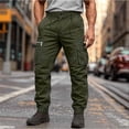 thumbnail image 2 of StSilkitty Hiking Cargo Pants for Mens Solid Color Elastic Waist Drawstring Sweatpants with Pockets Workout Tapered Joggers, 2 of 9