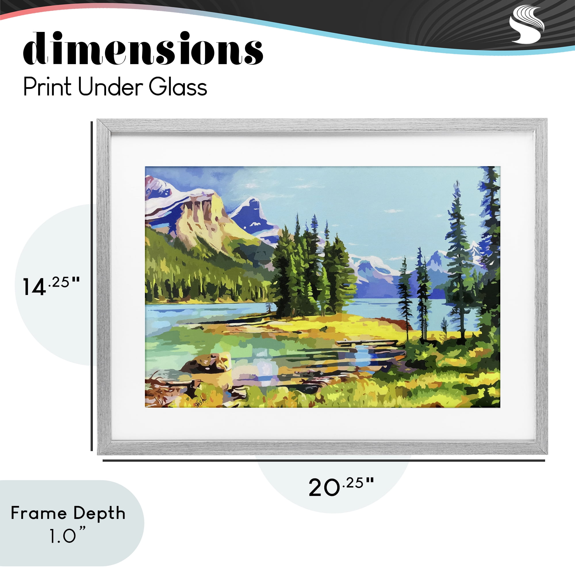 Stupell Industries Alpine Mountain Solitude Gray Framed Print Under Glass, design by John Jaster