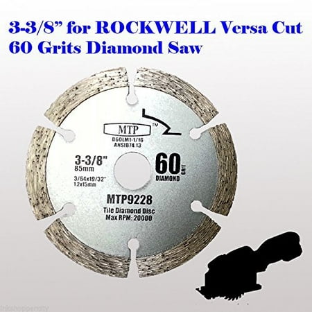 - MTP ® Pack of 1/3/7 , 60 Grits 3-3/8-inch Diamond Circular Saw Blade for Rockwell Versacut Versa Cut RK3440K, Makita Cordless 3-3/8