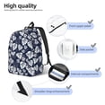 thumbnail image 3 of Disketp White Leaves Mochila de Lona Estampada, Mochila Escolar de Viaje Ligera para Estudiantes y Portátil-Small, 3 of 4
