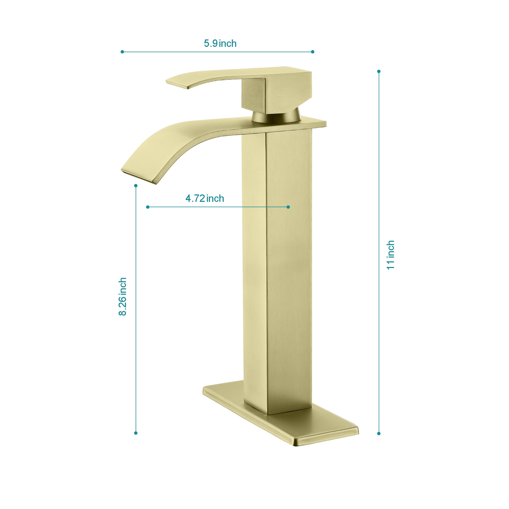 Waterfall Spout Single Handle Bathroom Sink Faucet