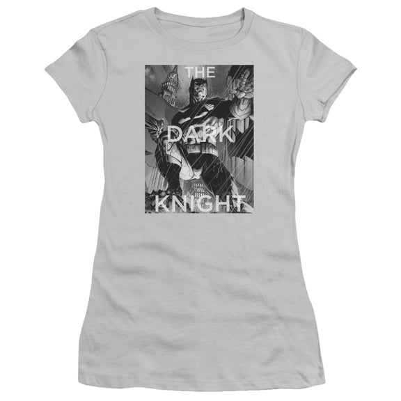 Batman Fighting The Storm S/S Junior Women's T-Shirt Sheer-Silver