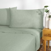 Gap Home Yarn Dyed Organic Cotton Chambray Stripe Sheet Set, Deep Pocket, T, Olive, 3PC