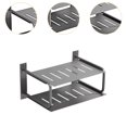 thumbnail image 6 of deevoka 2 Layers Shelf Wall Mount Aluminum for Office TV Boxes Living Room Gray, 6 of 9