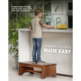 thumbnail image 6 of Extra Wide  Wooden Step Stool, Heavy Duty One Step Stool for Adults and Seniors, Holds Up to 550 lbs, Reinforced Cross Bar, Non-Skid Surface, 6 of 8