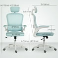 thumbnail image 3 of HOMCOM Ergonomic Office Chair, Desk Chair with Lumbar Support, Light Green, 3 of 10