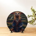 thumbnail image 5 of Honeii Garden Meditating Weasel Print Elegant Bone China Decorative Plate, Porcelain Plate,Art Crafts,Ceramic Ornaments for Home Office Wall Decor-6in, 5 of 5
