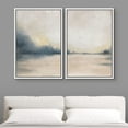 thumbnail image 2 of IDEA4WALL Framed Canvas Print Wall Art Set of 2 Gray & Tan Grunge Pastel Watercolor River Landscape Abstract Modern Art Colorful Contemporary Print for Bedroom, Office - 16"x24"x2 Panels White, 2 of 5