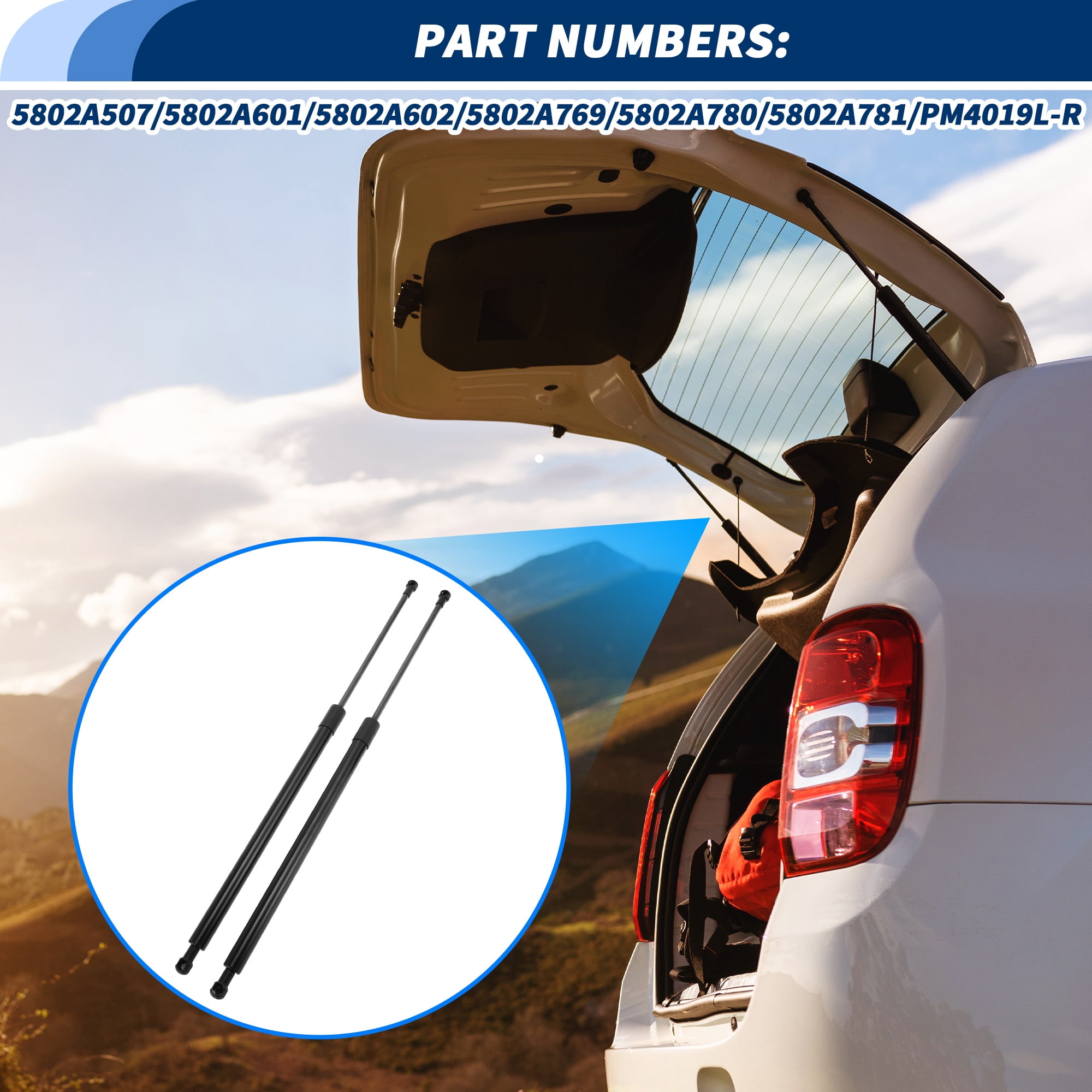 Unique Bargains 2Pcs Tailgate Lift Supports Struts for Mitsubishi Outlander 2015-2021