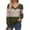 Green, variant on Women's Fall Fashion Long Sleeve Tops Color Block, Loose Fit, V Neck, Casual Pullover, Polyester, Trendy Design