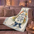 thumbnail image 6 of Thank You Appreciation Floral, Cozy Friendship Quote Scene, Warm Flannel Blanket for Living Room and Reading Nook, Art Lovers Thank You Gift, Artistic Home Decor, 6 of 9