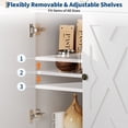 thumbnail image 6 of COZONY 33.5" Farmhouse Buffet Cabinet with 2 Doors and 1 Drawer, Adjustable Shelves Coffee Bar for Dining Room, Entryway, Kitchen,Walnut+white, 6 of 11