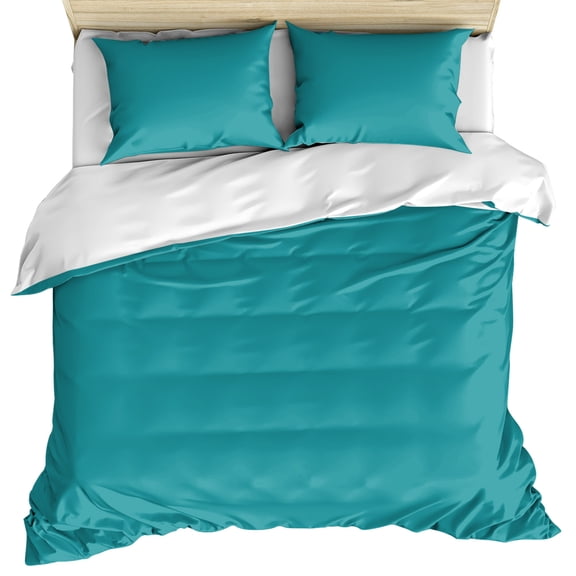 Teal Bedding 3 Piece Duvet Cover Set California King, Turquoise Pure Teal Soft Microfiber Comforter Cover with Zipper Closure & Pillowcases, Wrinkle & FadeResistant Quilt Cover