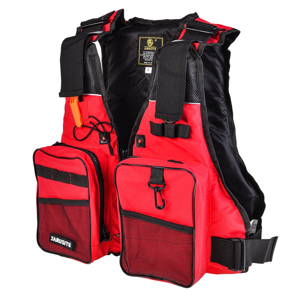 JARUSITE MultiPockets Fly Fishing Jacket Vest With Water Bottle Holder