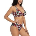 thumbnail image 2 of Daiia Rose Flowers Women's Bikini Set Two Piece Swimsuit High Waisted Bikini Adjustable Straps Bikini Perfect for Beach, Pool, and Summer Vacation-Small, 2 of 9