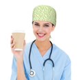 thumbnail image 5 of Scrub Caps Women Men, Asparagus green Pattern Adjustable Working Caps, Turban Hat Cleaning Working Cap with Sweatband, Elastic Bandage Tie Back Nurse Cap, 5 of 5