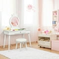 thumbnail image 3 of Gymax Vanity Makeup Table & Chair Set Make Up Stool Play Set for Children White, 3 of 10
