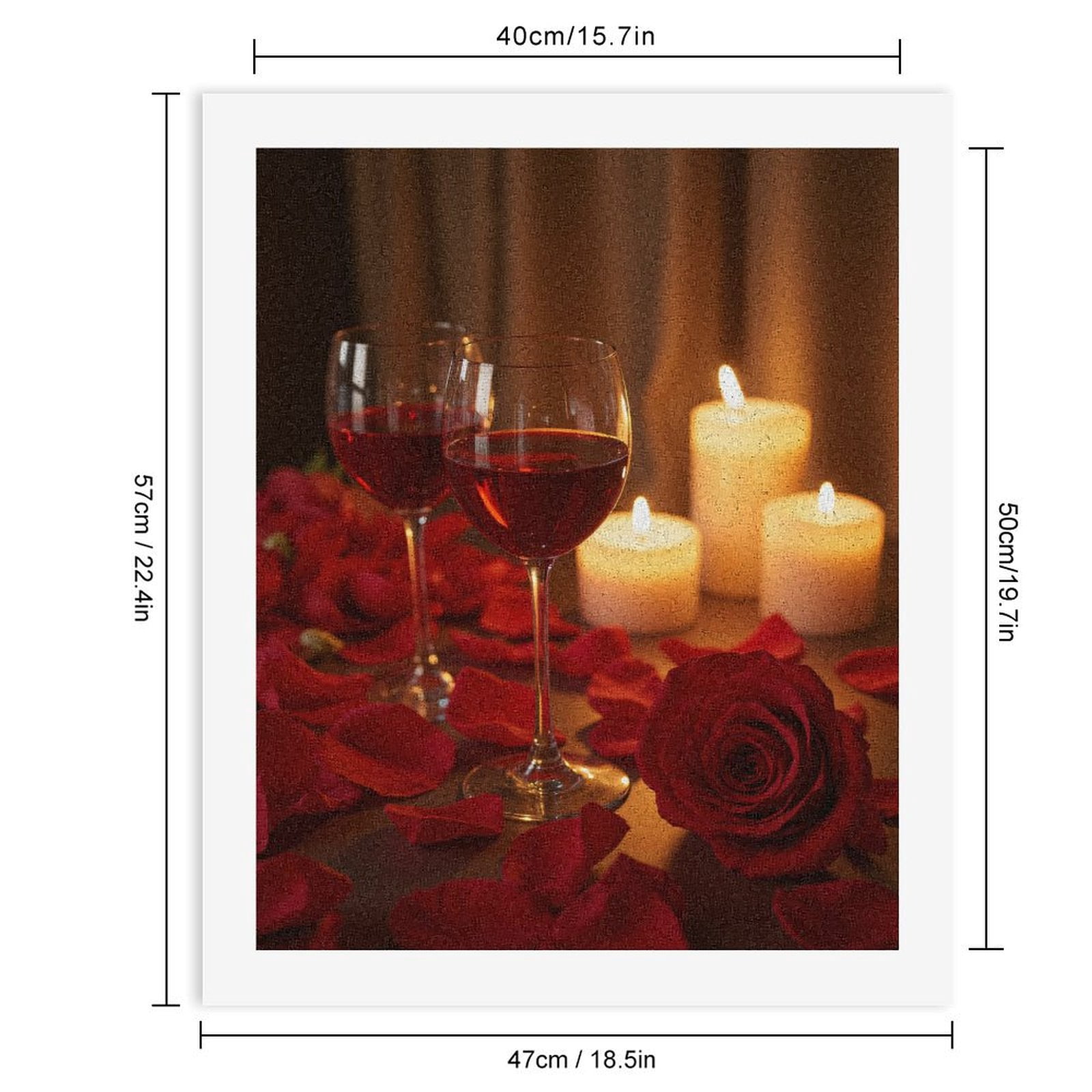 Paint By Numbers Kit for Adults Beginner - DIY Romantic Evening Wine Candles Roses Canvas Painting Kits for Adults, Frameless Paint By Number for Adults for Home Wall Decor 16x20 Inch