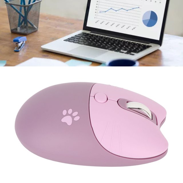 Ratón Inalámbrico Con forma de Gato, receptor USB Silencioso, Portátil, 3 Niveles, DPI, Para Ordenador Portátil M3
