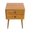 thumbnail image 4 of Noble House Mid-Century Nightstand with 2 Drawers, Solid Pine Wood, Natural, 4 of 8