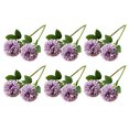 thumbnail image 1 of Injueey 12 piezas de flores artificiales crisantemo bola planta flores Hortensia ramo de novia para decoraciones de fiesta de jardín Decoración Púrpura, 1 of 6