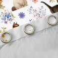 thumbnail image 4 of Manfei Cartoon Cat Curtains and Drapes Pack of 2 (52x63 Each), Watercolor Spring Floral Black Out Curtains, White, 4 of 6