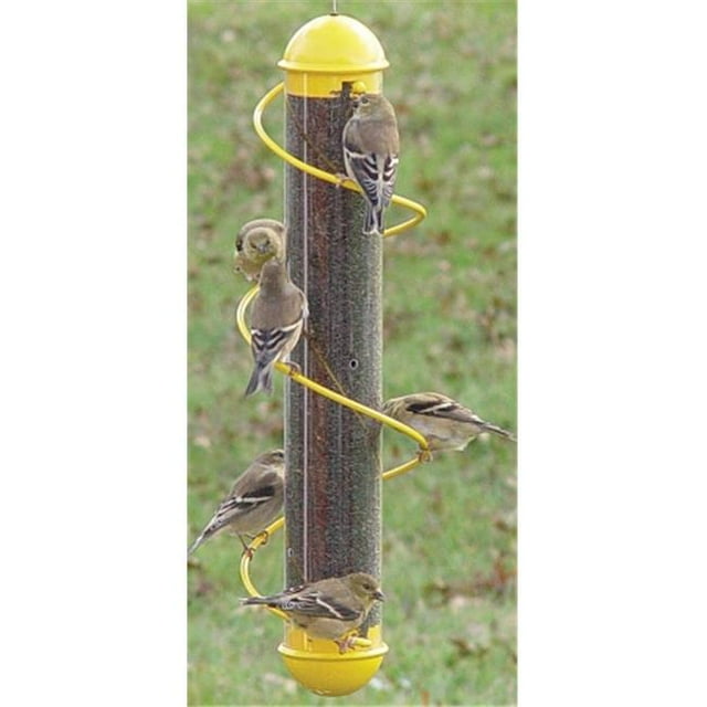 Bird Quest 17 in. Yellow Spiral thistle Feeder