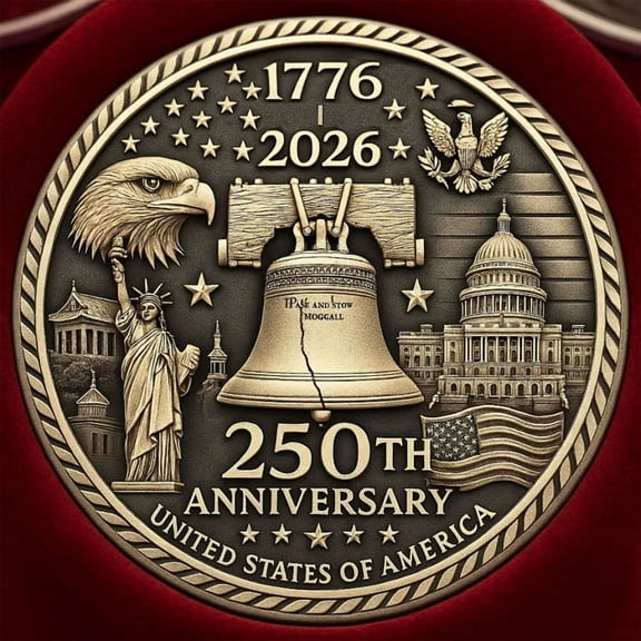 Premium 2D Acrylic Collectible Medal, USA 250th Anniversary Founding Commemorative Keepsake, Detailed Flat Printing Ornament for Display and Souvenirs Enthusiasts