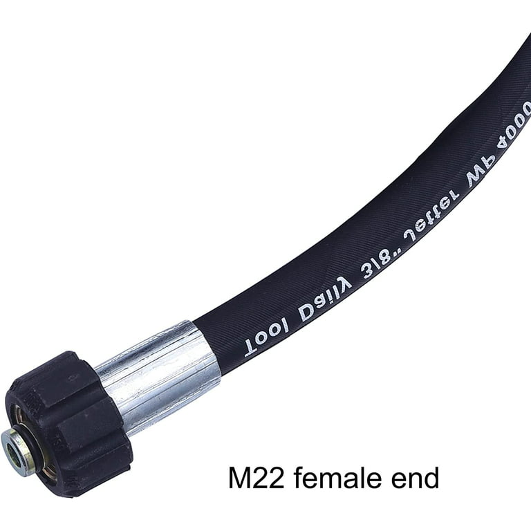 Tool Daily Pressure Washer Whip Hose, Hose Reel Connector Hose for Pressure  Washing, 4 FT (3/8 NPT Solid + M22 Female) 