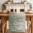 thumbnail image 2 of Table Runner 72 Inches Long for Kitchen Dining, Green Eucalyptus Leaves Dresser Scarf Farmhouse, Dining Table Decorations for Wedding/Parties, Summer Botanical Weeping Rustic 16 x 72 In, 2 of 8