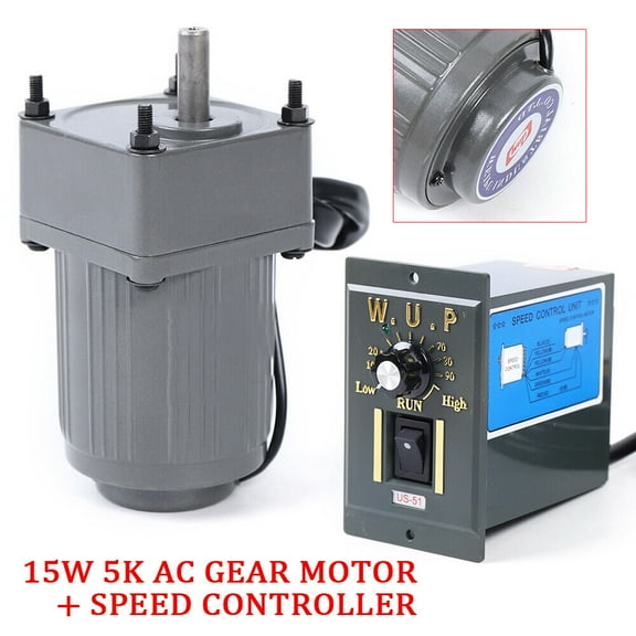 AC 110V Gear Motor Electric Variable Speed Reduction Controller 1:5 270 RPM 15W