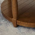 thumbnail image 6 of S-HOME Large Round Upholstered Tufted Linen Ottoman Coffee Table, Large Footrest Ottoman with Wood Shelf Storage, Linen, 6 of 6
