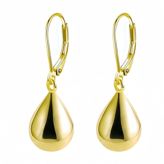 14K Gold Plating Teardrop Leverback Earrings for Women s Waterdrop Tear Drop Dangle Earrings Jewelry Hypoallergenic Silver Teardrop Leverback Dangle Earring for Women Gifts