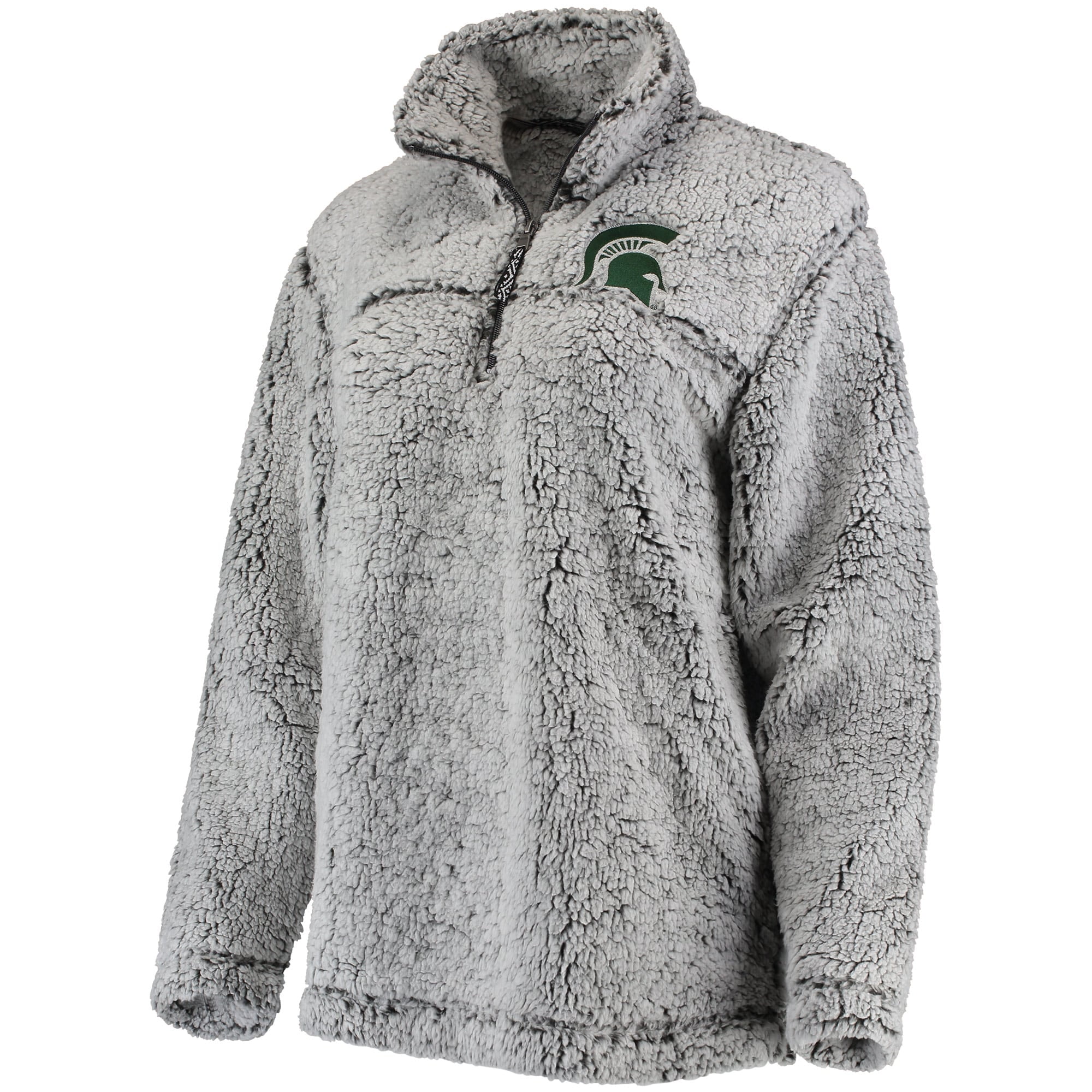 بصرف النظر عن نقدي نحت  Women's Gray Michigan State Spartans Sherpa Super Soft Quarter-Zip Pullover  Jacket - Walmart.com
