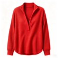 thumbnail image 7 of Comdrip Women's Long Sleeve Classic V Neck Pullover Sweater Casual Loose Fall Winter Knitted Fashion Formal Daily Wear Red L, 7 of 7