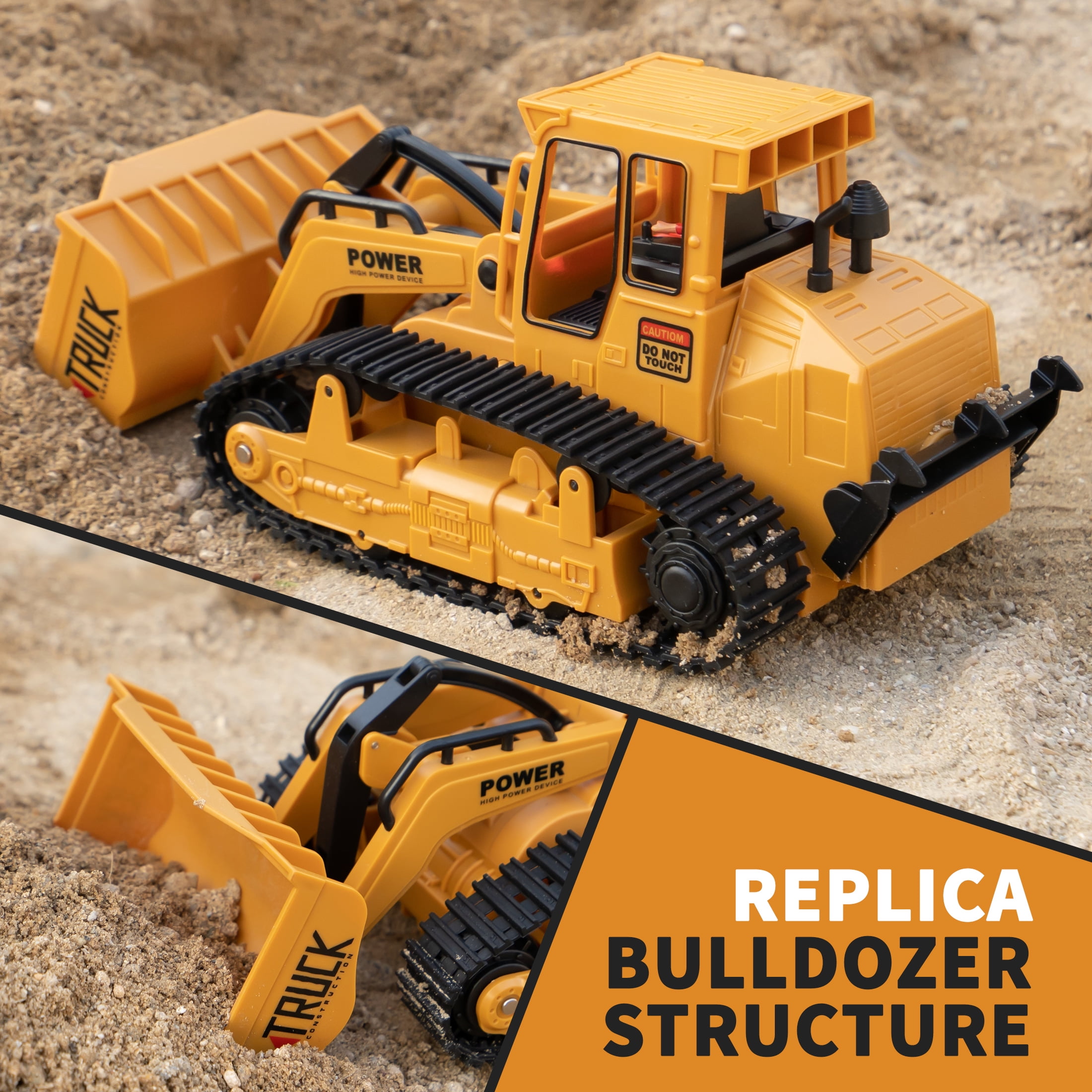 95272FUNN 1/20 Scale 6-Channel RC Hydraulic Excavator & Bulldozer 2-in-1 – Engineering Vehicle Toy for Kids Ages 3+