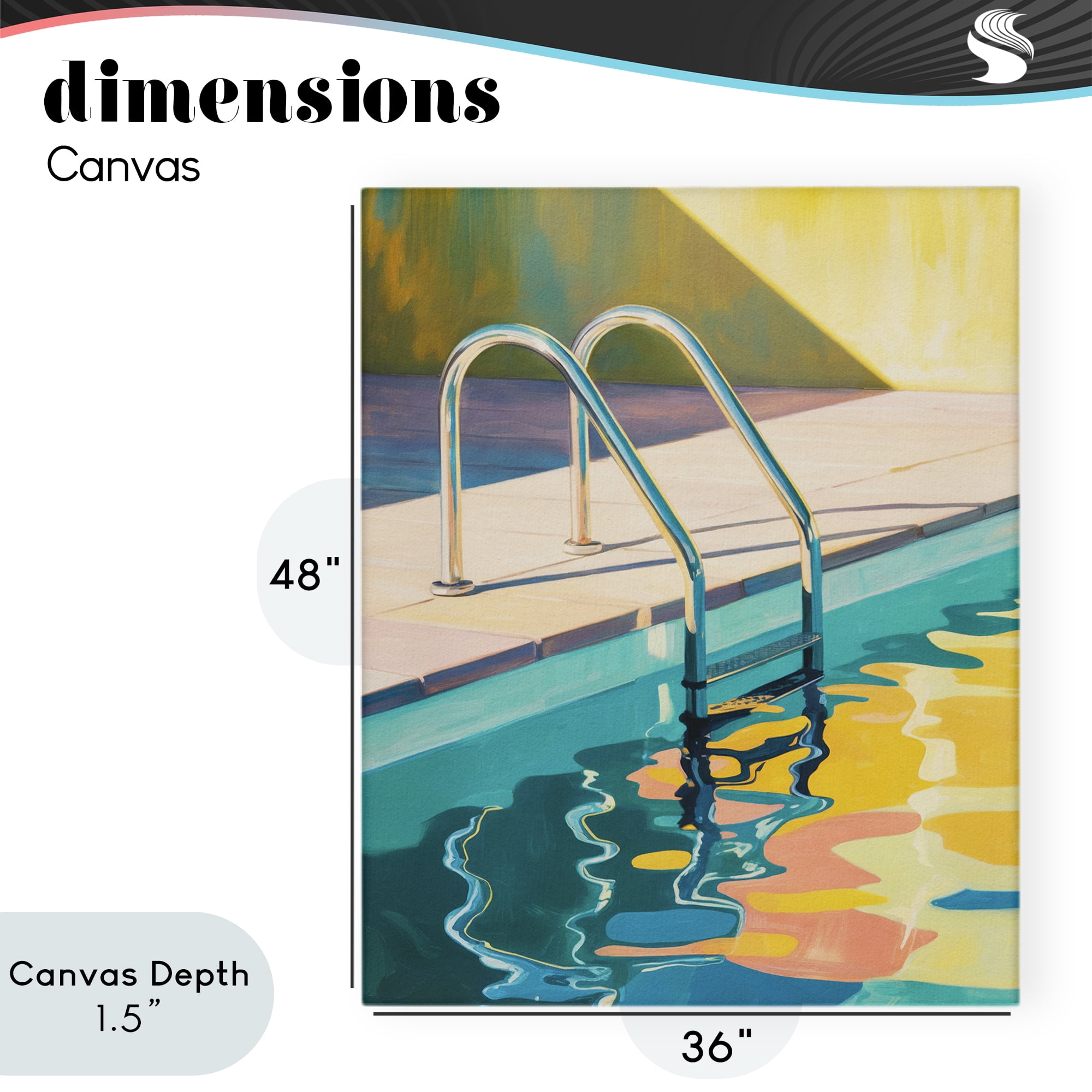 Stupell Industries Pool Ladder At Sunset Canvas Wall Art, design by Andreas Magnusson