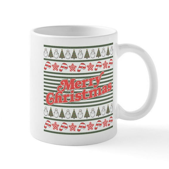 CafePress - Merry Christmas - 11 oz Ceramic Mug - Novelty Coffee Tea Cup