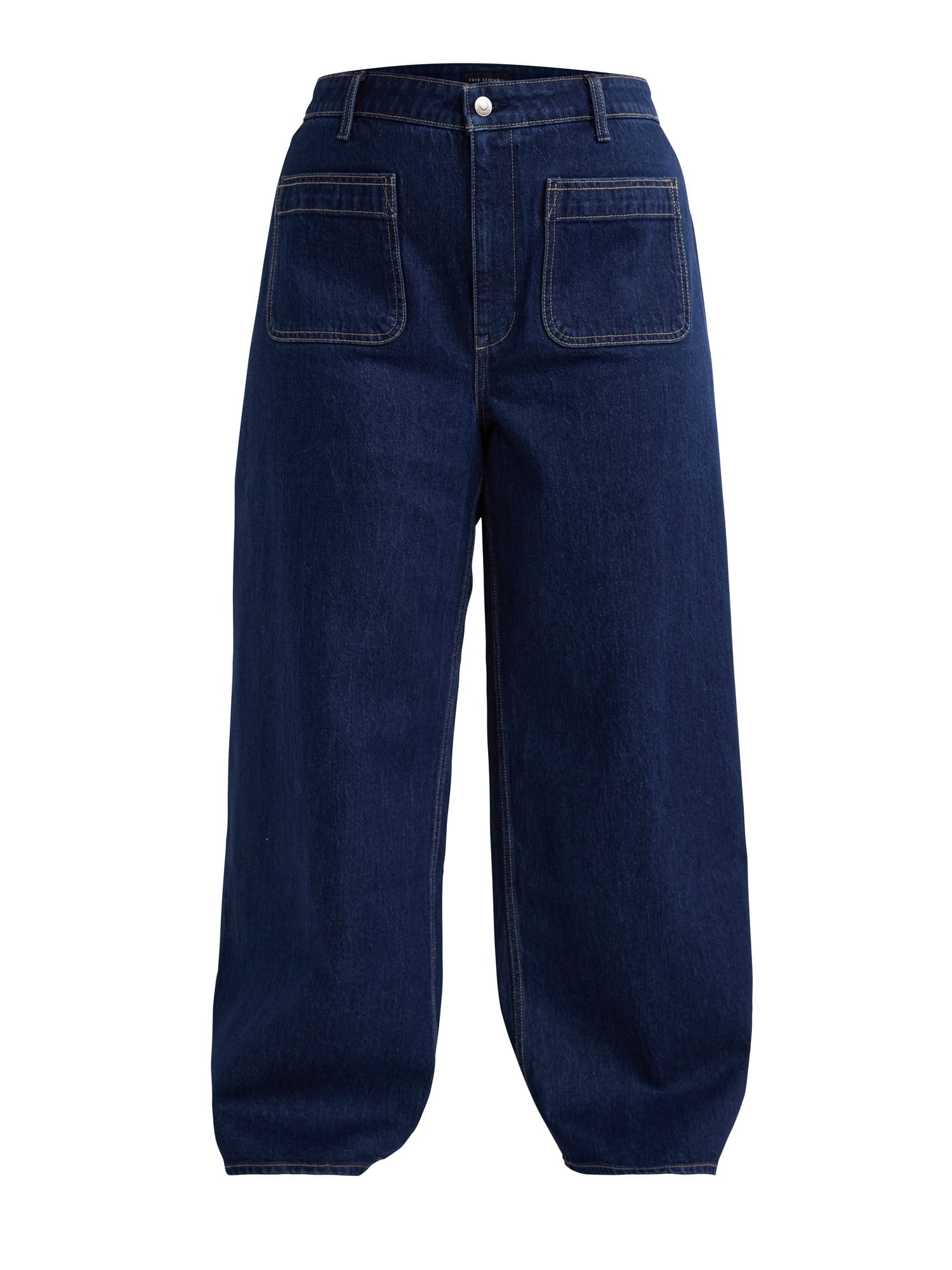 Free Assembly Women's and Women's Plus Wide Leg Jeans with Patch Pockets, 30", 32", and 34" Inseams, Sizes 0-26 Plus