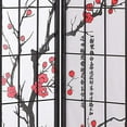 thumbnail image 2 of Roundhill Furniture Black Japanese 4-Panel Screen Room Divider, Plum Blossom, 2 of 2