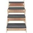 thumbnail image 3 of vidaXL Dog Stair Grey 105x47 cm Solid Wood Fir, 3 of 5