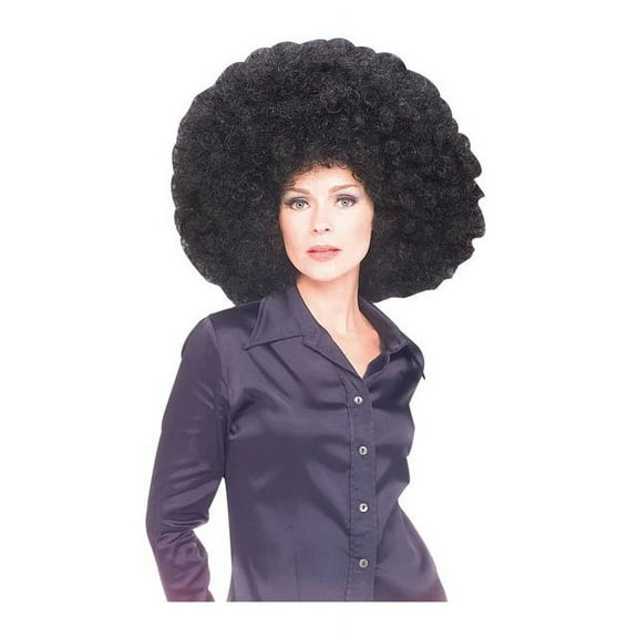 Rubies Black Mega Curly Costume Disco Wig, for Adults